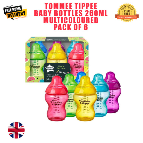 Tommee Tippee Tommee Tippee Baby Bottles 260ml Multicoloured Pack of 6