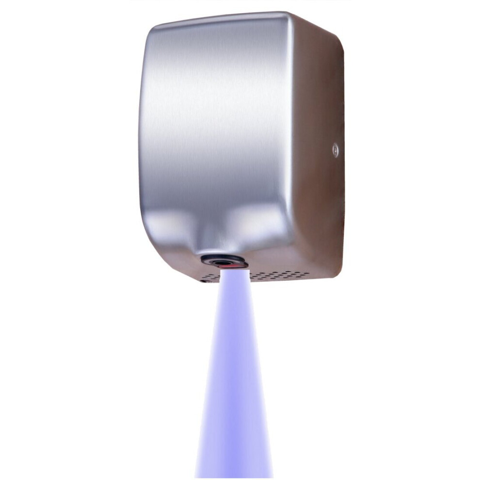 Feisty Compact Brushed Eco Stainless Steel Electric Auto Hand Dryer Silver Metal 741365123026
