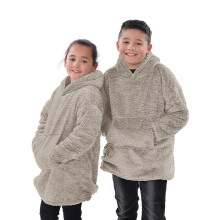 Beige Teddy Fleece Reversible Sherpa Hoody