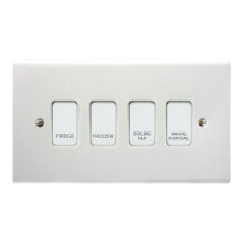 Deta Customised Grid Switch Kitchen Control Panel - 4 Gang (White)
