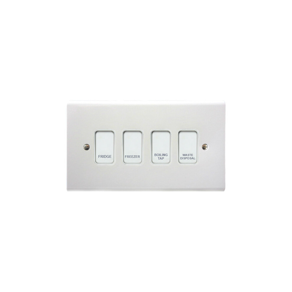 Deta Customised Grid Switch Kitchen Control Panel - 4 Gang (White)