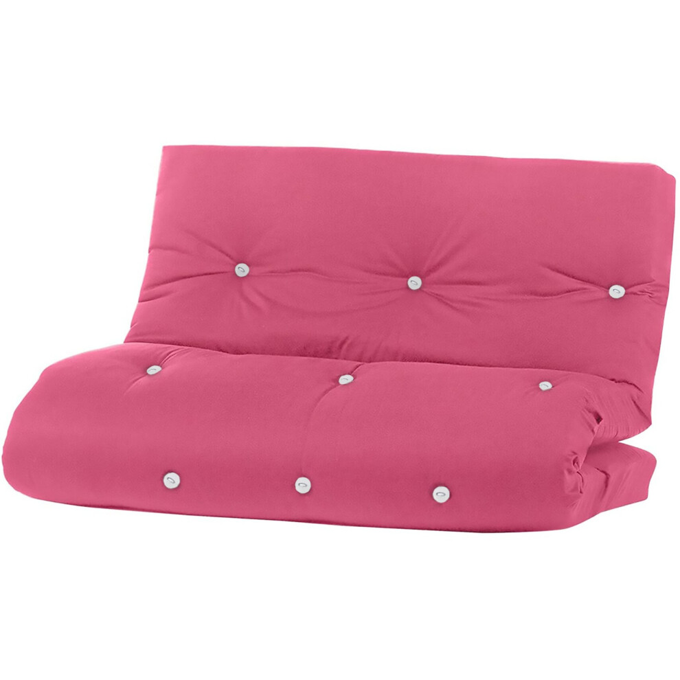 (PINK    ) 2 Seater Fibre Filled Futon Mattress-image-OPC-PBTCQY2-NEW