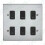 Deta Kitchen Grid Switch Polished Chrome / Black Switches - 6 Gang 1