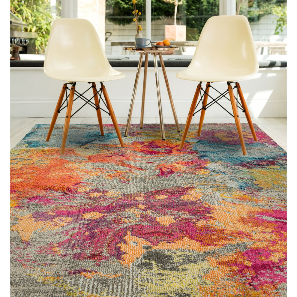 (Galactic, X-Large 200x300 cm (6'6"x9'10")) Colores Rug for Living Room Bedroom Bright Multi Colours Modern Abstract Rug