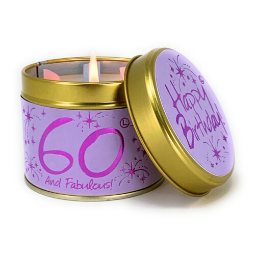 Lily-Flame Lily Flame Happy Birthday 60 Tin Candle