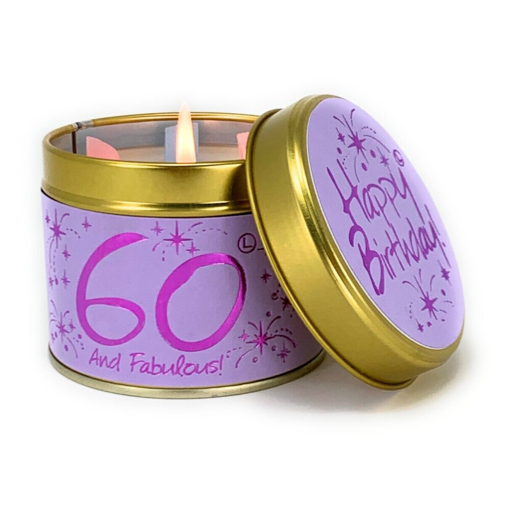 Lily Flame Happy Birthday 60 Tin Candle