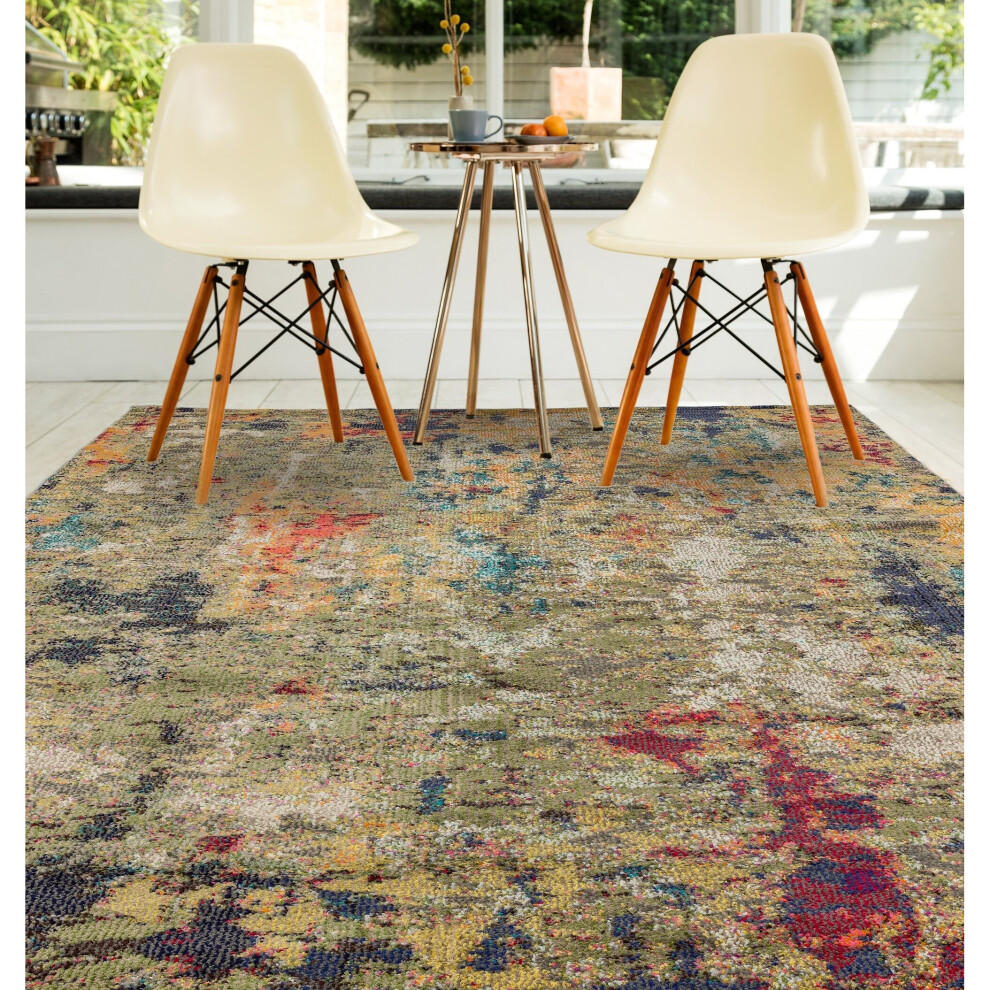 (Gardenia, Medium 120x170 cm (4'x5'6")) Colores Rug for Living Room Bedroom Bright Multi Colours Modern Abstract Rug