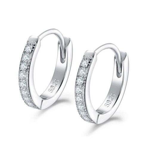 Sterling Silber HypoallergenShuxin Hoop Earrings Silver Women's Earrings, 925 Sterling Silver Hoop Earrings
