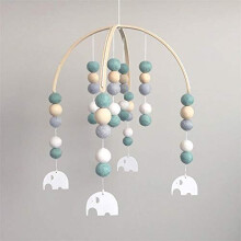 Baby Bed Mobile Wind Chime Rattle Toy, Newborn Nursery Hanging Bell, Wooden Ornament Gift