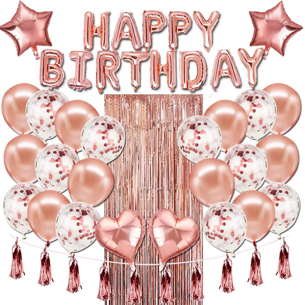 Rose Gold Birthday Party Decorations For Girls And Women Birthday Party Supplies
