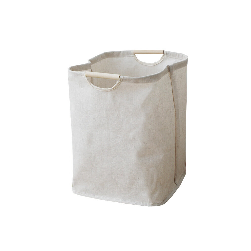 Laundry Hamper With Wooden Handle, Large Dirty Clothes Hamper For Bedroom, Living Room, Kids Room, Bathroom And Travel (S)