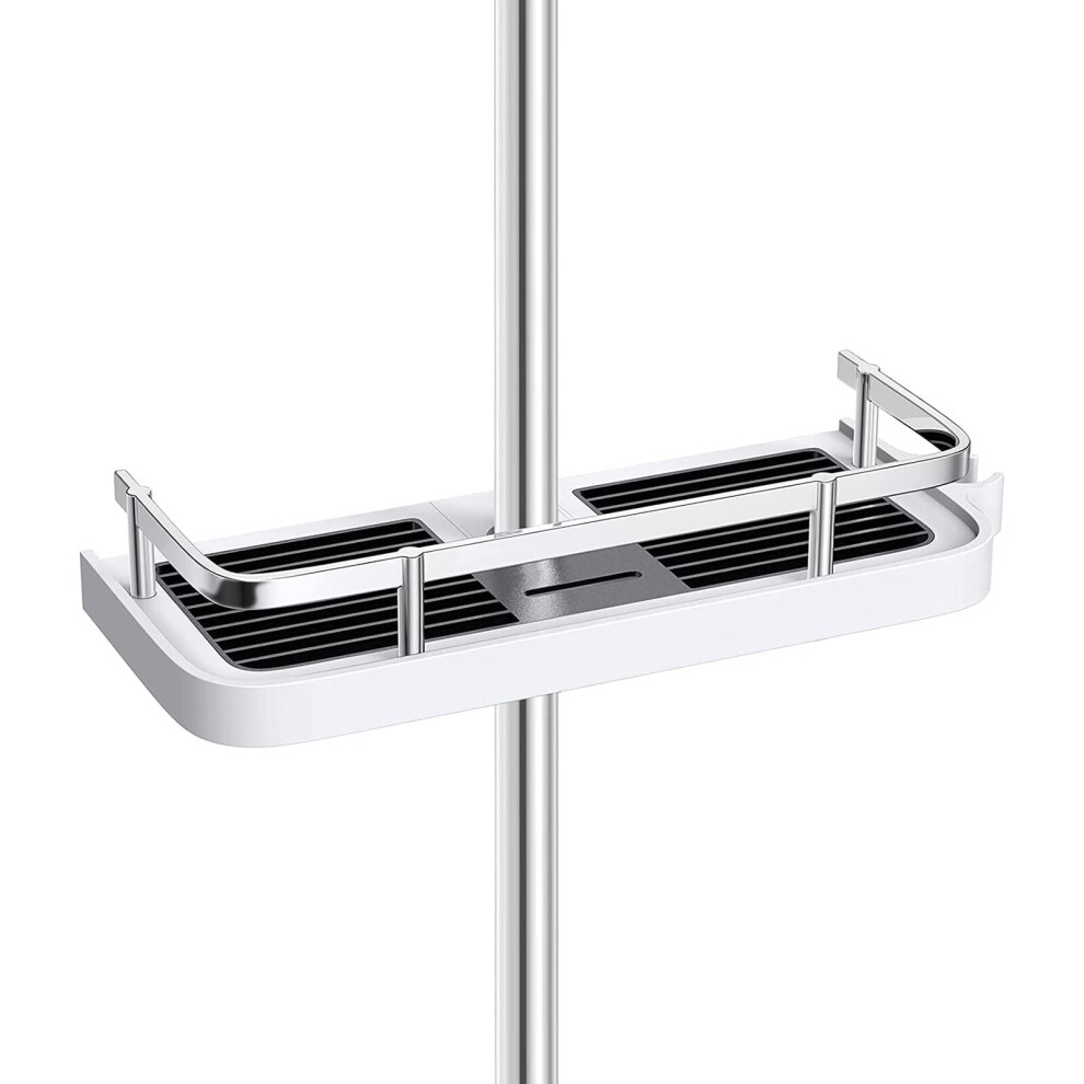 Adjustable Shower Holder, No-Drilling Storage Rack, Suitable For Shampoo, Soap, Facial Cleanser, Etc. Fits 19Mm To 25Mm Shower Rods - Rectangular