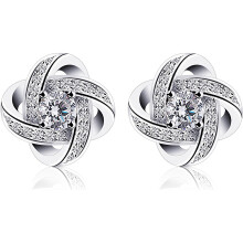 Earings for Woman Silver Earrings Studs Cubic Zirconia Gemini Sets