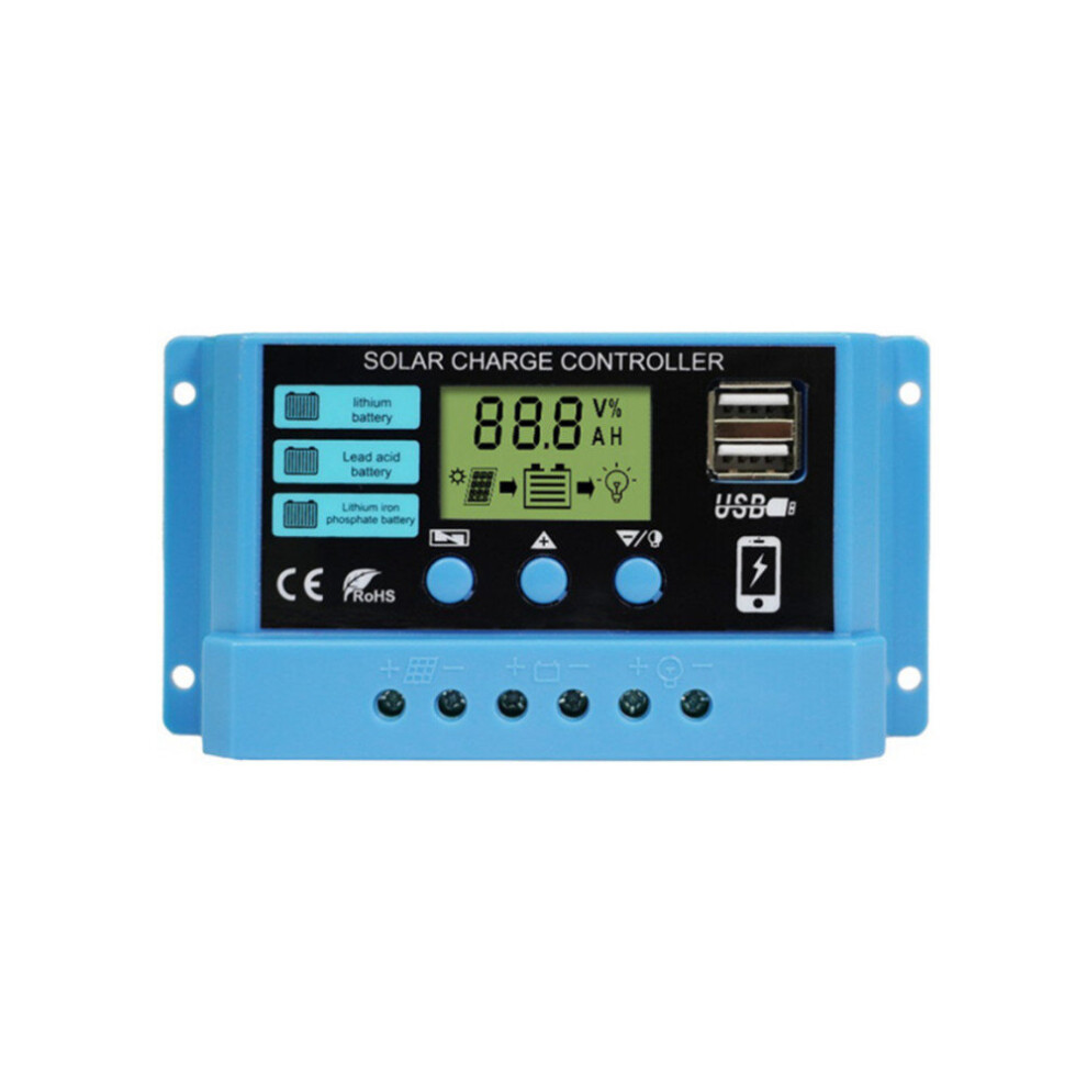 30A 24V Charge Controller Smart Solar Panel Charge Regulator With Lcd Display And 5V/3A Usb Port Suitable For Different Types Of Batteries Easy To Use
