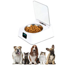 Infrared Induction Smart Pet Feeder with Auto Lid Opening, Portion Control, Anti-Roach & Moisture, White, 304 Stainless Bowl for Cat & Dog