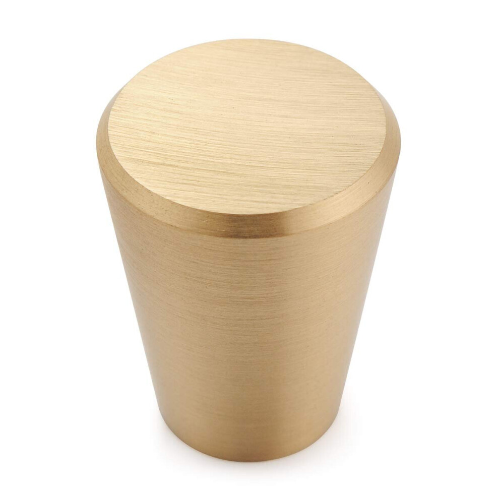 Set Of 10 Solid Solid Brass Door Pulls For Cupboards, Drawers And Cupboards Gold 20Mm Tapered