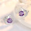 Silver Stud Earrings for Women, Stud Earrings White Gold Purple Cubic Zirconia Heart Studs?Dainty Earrings Jewellery Gifts for Girls 5