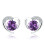 Silver Stud Earrings for Women, Stud Earrings White Gold Purple Cubic Zirconia Heart Studs?Dainty Earrings Jewellery Gifts for Girls 1