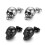 2 Pairs Halloween Ghost Earrings Punk Stainless Steel Stud Skull Earrings, Silver Black Rock Ear Piercing Earrings 2