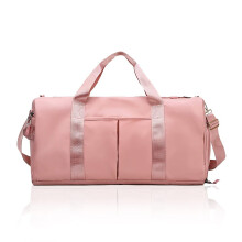 Travel Bag Duffel Bag With Wet And Shoe Compartments, Waterproof Gym Bag, Weekend Bag For Men And Women, Pink