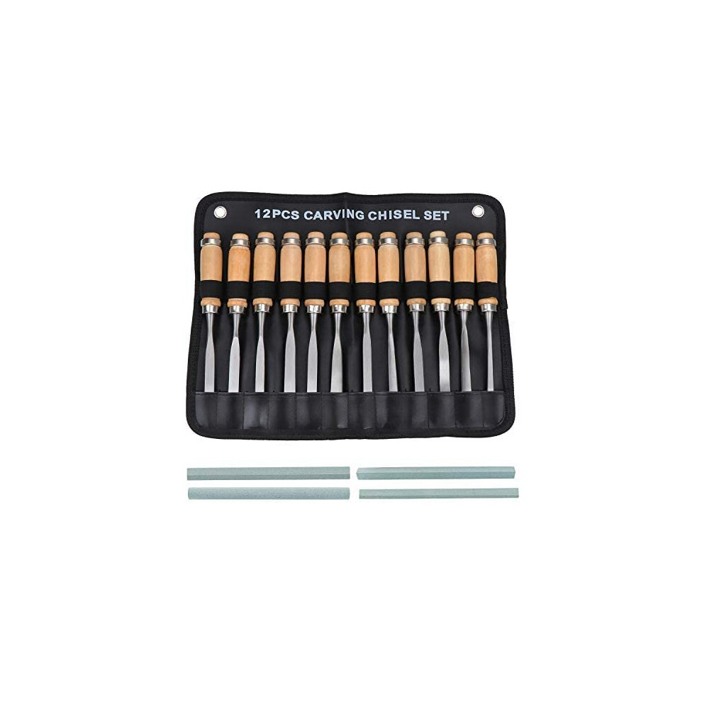 Wood Carving Hand Chisel Set, 12 In 1 Professional Woodworking Tool