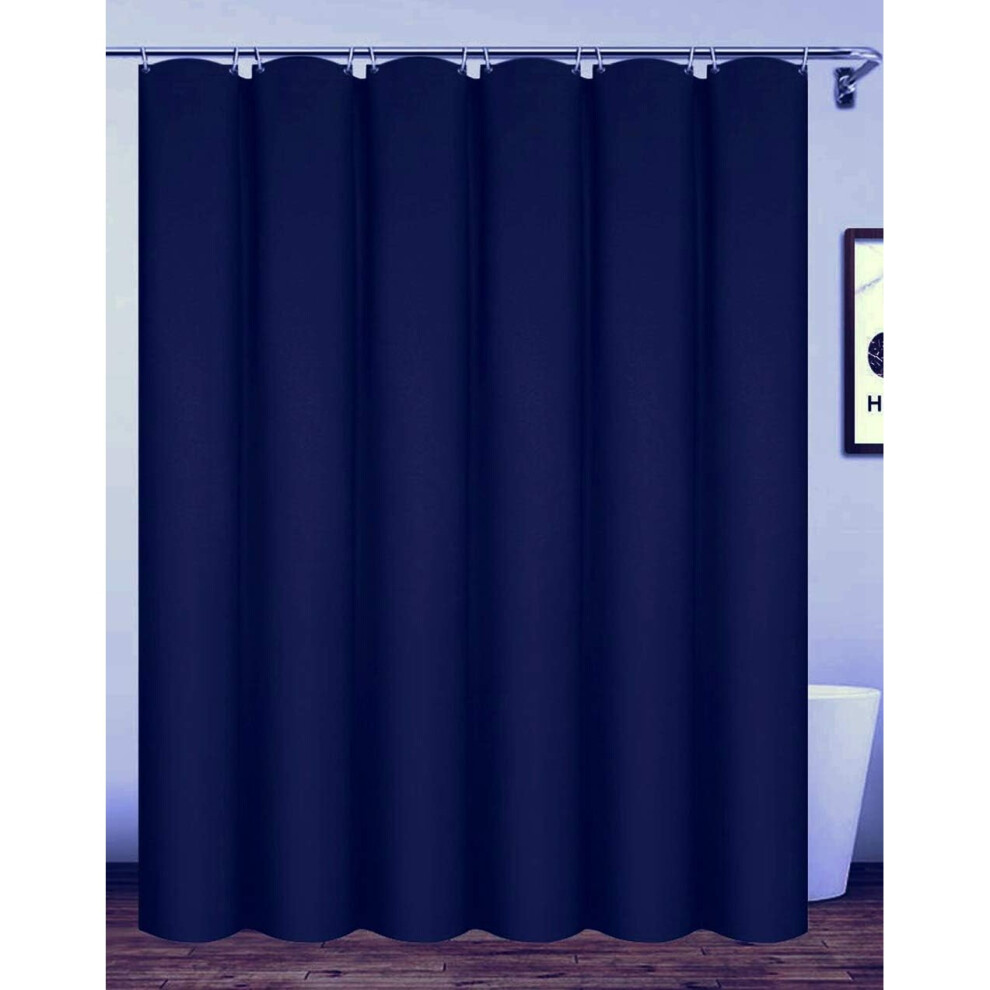 Homehold 200x200cm Navy Blue Bathroom Curtain With Hooks, Extra Long Polyester Waterproof Shower Curtain Brand: Homehold