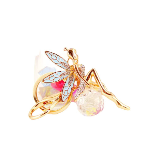 Key Ring Crystal Angel Girl Diamond Car Ornament Key Ring Key Chain Bag Pendant Decoration