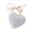 Leather Love Heart Keychain Bling Crystal Rhinestone Bags Suitcase Backpacks Accessories Charm Car Keyring 1