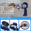 Portable Handheld Fan with Digital Display (Blue) 6