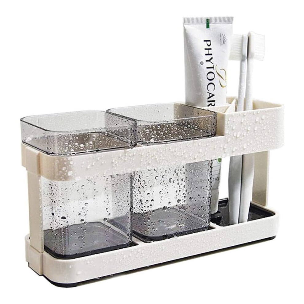 Multifunctional 4-slot toothbrush holder