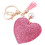 Leather Love Heart Keychain Bling Crystal Rhinestone Bags Suitcase Backpacks Accessories Charm Car Keyring 2