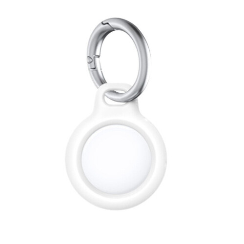 2 High-Quality Hard Shell Material Keychain For Airtag, Protector Case With Carabiner Keychain Pendant For Airtag (White)