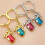 New Golf Tube Keychain 2D Simulation Golf Club Key Ring Golf Gift (Blue-Gold) 4