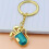 New Golf Tube Keychain 2D Simulation Golf Club Key Ring Golf Gift (Blue-Gold) 1