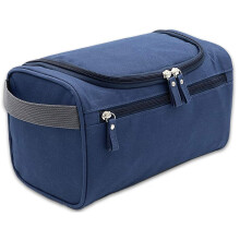 Men'S Toiletry Bag, Waterproof Canvas Toiletry Bag Portable Cosmetic Bag Shaving Set Storage Box With A Hook - Blue 25 * 13 * 14Cm