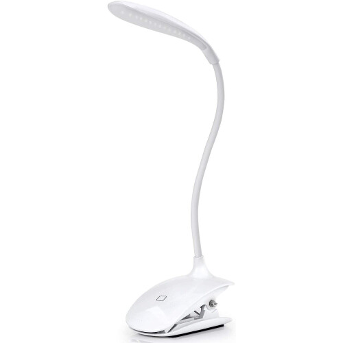 Led Book Reading Light Rechargeable Clamp Desk Lamp with USB Cable, 3