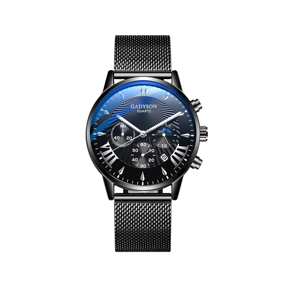 Men Watches Famous Men Stainless Steel Mesh Calendar Watch Men Business Luminous Quartz Watch Relogio Masculino-image-OPC-PBTDS9K-NEW