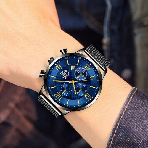 Mens Watches Minimalist Top Quartz Clock Men Business Mesh Belt Luminous Watch Casual Calendar Male Sports Watches on OnBuy