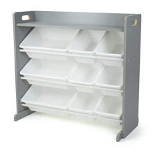 Humble Crew Inspire Toy Organizer with Shelf and 9 Storage Bins, Grey/White