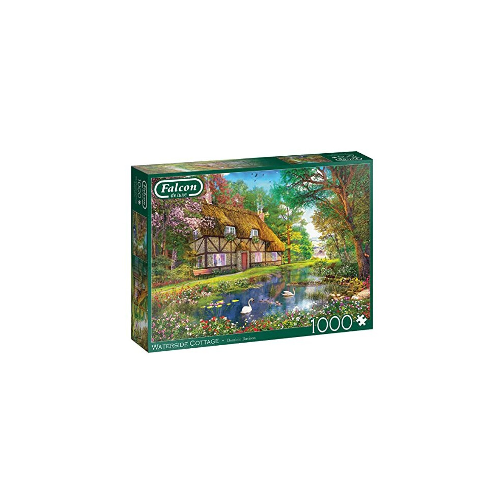 Falcon De Luxe Jumbo, - Waterside Cottage, Jigsaw Puzzles For Adults, 1,000 Piece