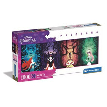 Clementoni - Disney Princess Panorama Princess-1000 Pieces Adults Panoramic Jigsaw Puzzle Made in Italy Multicoloured 39722