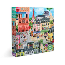 eeBoo: Puzzle Paris en une journée 1000 pièces Rectangulaire pour Adultes et Familles