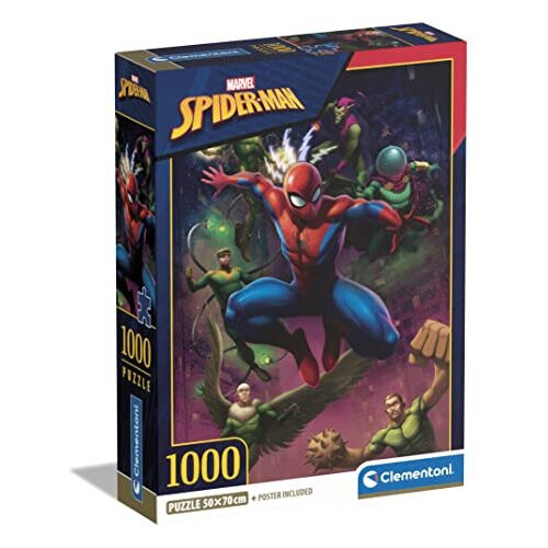 Clementoni Clementoni 39768 Marvel Spiderman 1000 Pieces, Jigsaw Puzzle for Adults-Made in Italy, Multi-Coloured