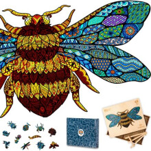 Aikuisille tarkoitetut XL-kokoiset 321-palaiset palapelit (49,3 cm x 24,7 cm) - Puinen Bumblebee-palapeli aikuisille, The Puzzled Tree