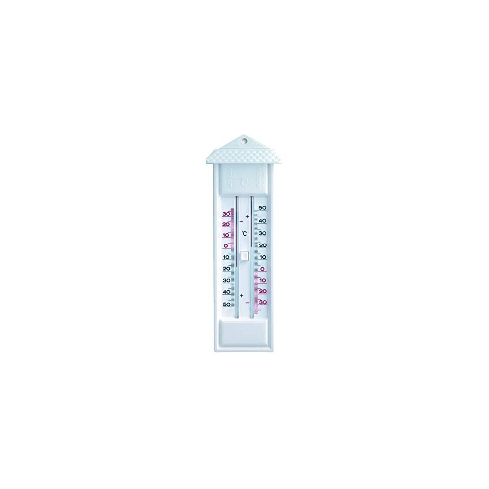 TFA Dostmann Maxima-Minima Analog Thermometer 10.3014.02 Highs and Lows Weatherproof White L 80 x W 32 x H 232 mm