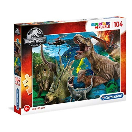 Clementoni Clementoni - 27196 - Supercolor Puzzle - Jurassic World - 104 pieces - Made in Italy - jigsaw puzzle children age 6+