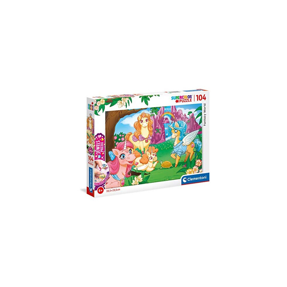 Clementoni 20179, Fantasy World Jewels Puzzle for Children - 104 Pieces, Ages 6 years Plus