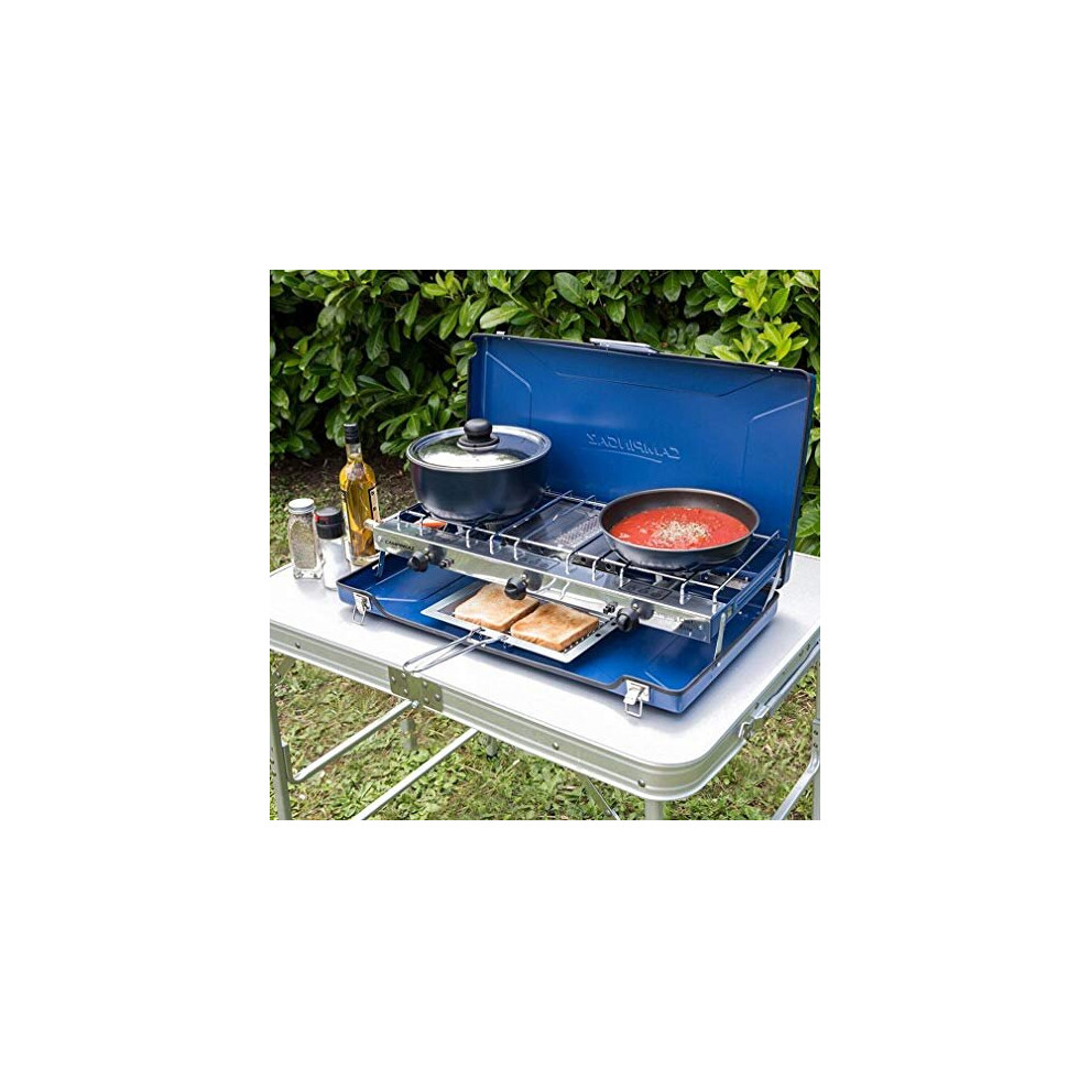 Campingaz Elite Camping Chef Double Burner and Grill, Blue, One Size