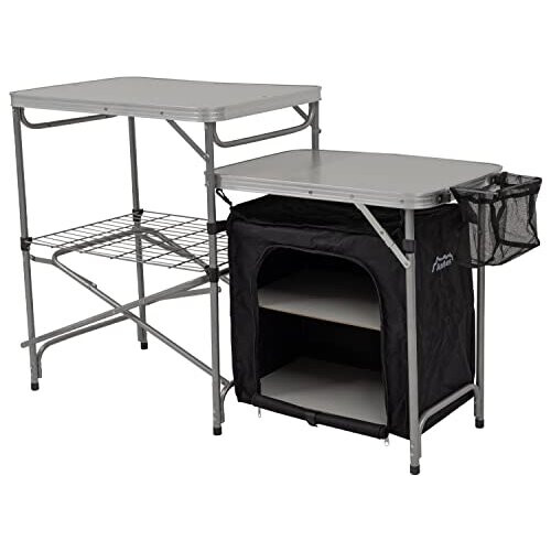 Andes Camping Field Kitchen Worktop Table Stand With Cupboard