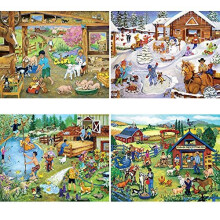 Bits and Pieces - 4-in-1 Multi-Pack - 1000 Stuk Puzzels voor Volwassenen - 1000 stuk Puzzel Set Bundel